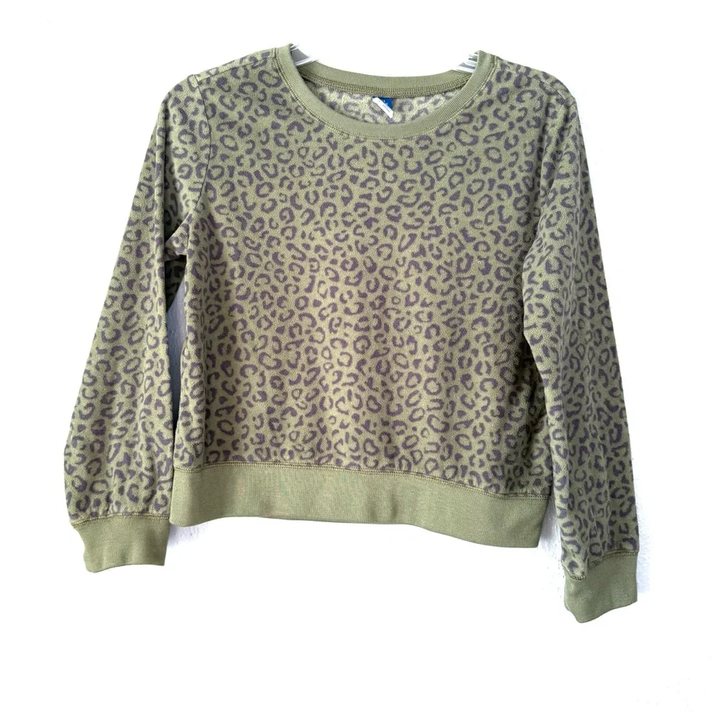 Old Navy Green Leopard Kids Pajama Set